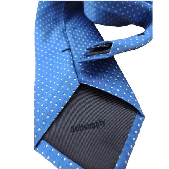 SUITSUPPLY Current Blue Geometric Silk Tie 60"/ 3.2" EC - Picture 3 of 10